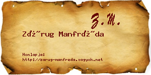 Zárug Manfréda névjegykártya